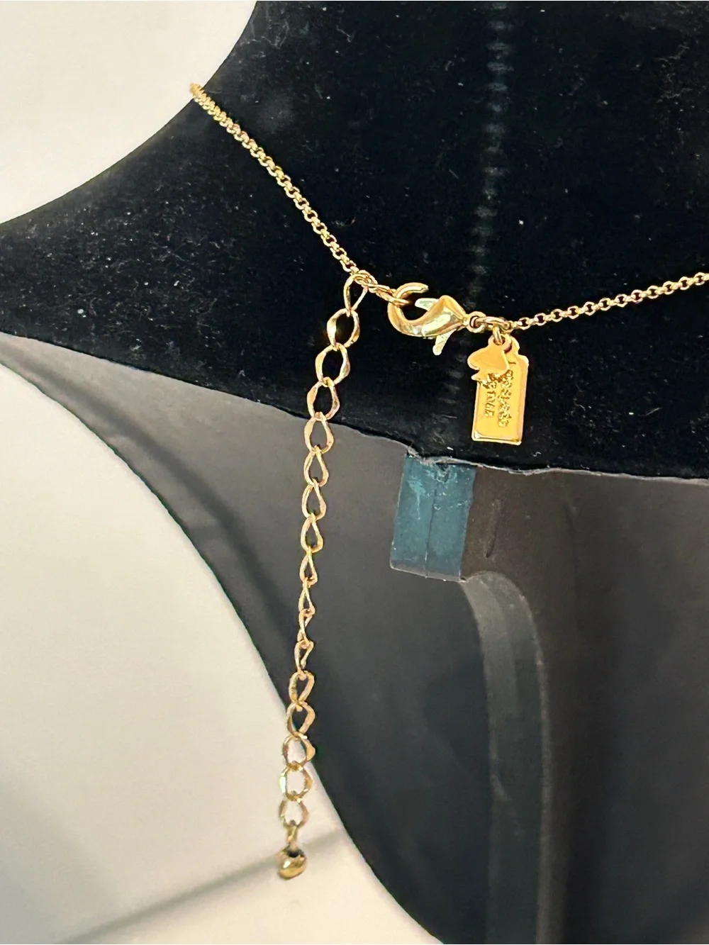 kate spade Gold-Tone Pavé Cushion Pendant Necklace with Crystal Accent